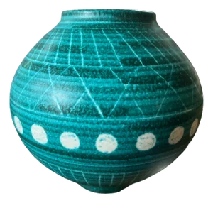 Aerin Calinda Moon Vase – Hand-Thrown Italian Pottery, New in Box 10"w X 11"h