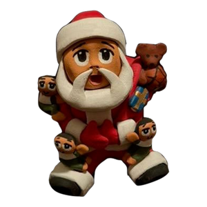 Rare Vintage Handmade and Signed by Artist Santa Storyteller Sculpture - r.c. Ramey