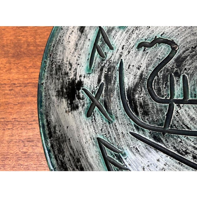 Mid-Century Handmade Ceramic Wall Plate with Viking Designs from Arol, Norway, 1960s For Sale - Image 9 of 15