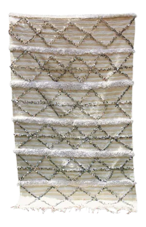 Vintage Moroccan Handcrafted Wedding Blanket Throw With Sequins