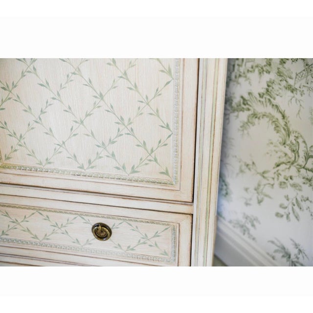 Julia Gray Hand-Painted Nursery Armoire/Wardrobe Cabinet, Attributed For Sale In Phoenix - Image 6 of 6