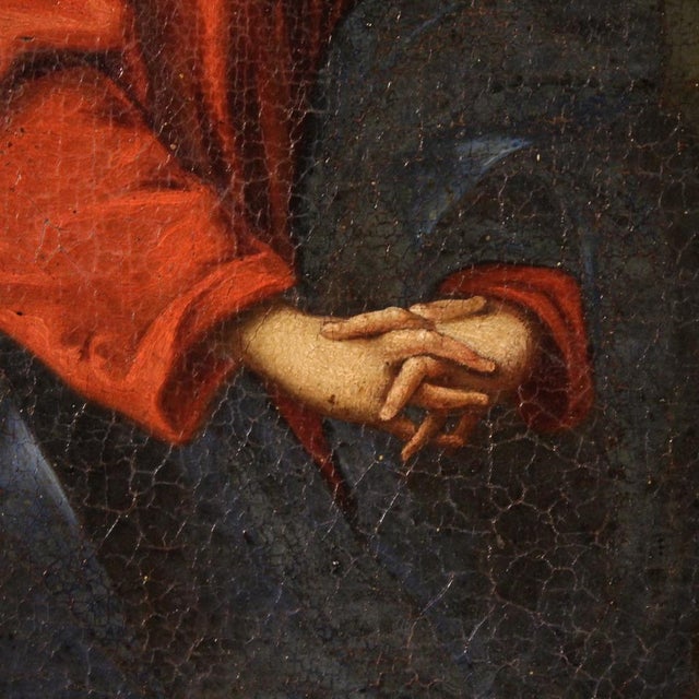 Italian Artist, Christ with Angels, 1690, Oil on Canvas For Sale - Image 11 of 16