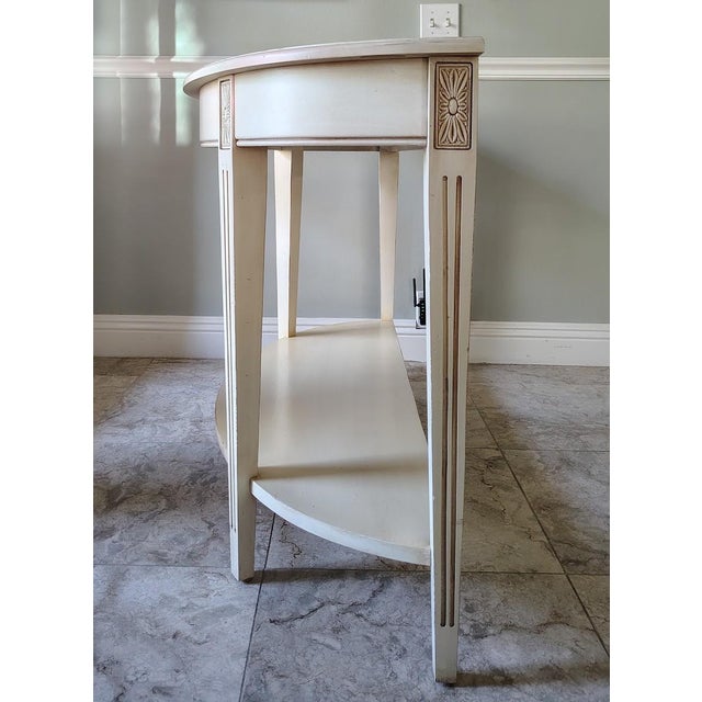 2000 - 2009 Ethan Allen Gustavian Swedish Demilune Console Table For Sale - Image 5 of 17