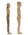 Chinese, Han Dynasty, 220 BC - 220 AD, pair terracotta / pottery mingqi Slender Tomb Standing Figures, very slight traces...