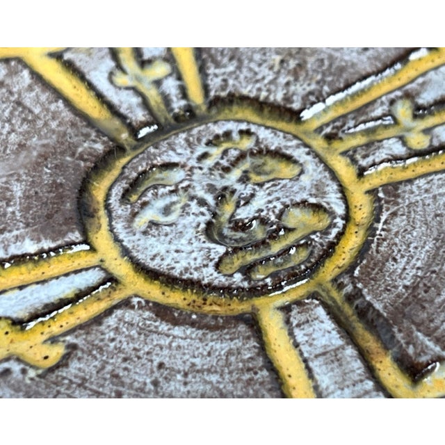Mid-Century Modern Small Studio Pottery Wall Plate from Glit Lava, Iceland, 1960s For Sale - Image 4 of 12