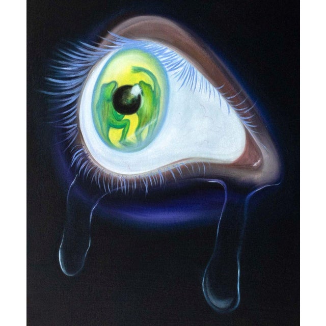 Miranda Byk (American, b. 1994), "The Dancing Frogs", Oil on Canvas, 2021, signed and dated verso, unframed. 26" H x...