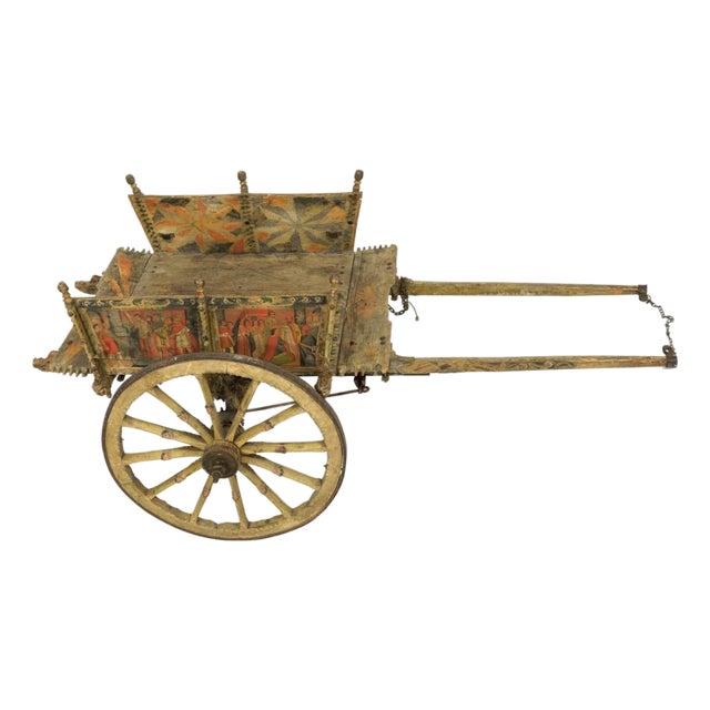 Antique SICILIAN CARRETTO WEDDING 19th Century FULL SIZE DONKEY CART For Sale