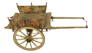 Antique SICILIAN CARRETTO WEDDING 19th Century FULL SIZE DONKEY CART