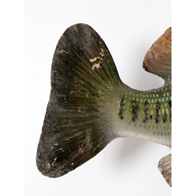 Metal Vintage Bass Fish Wall Mount For Sale - Image 7 of 9