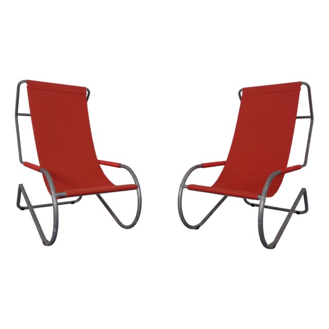 Set of Lido Sun Lounger by Battista & Gino Giudici for Wohnbedarf, 1999 For Sale