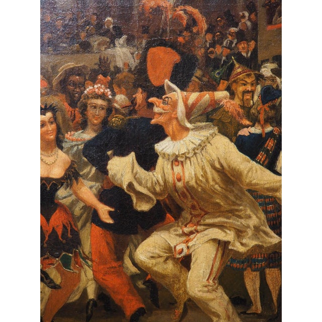 The Masquerade Ball, a 19th Century Oil on Canvas Painting in Giltwood Frame For Sale - Image 12 of 18