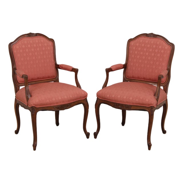Pair of Lewis Mittman Louis XV Fauteuil Armchairs For Sale