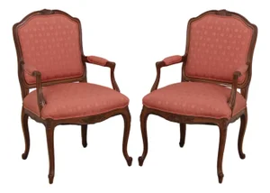 Pair of Lewis Mittman Louis XV Fauteuil Armchairs