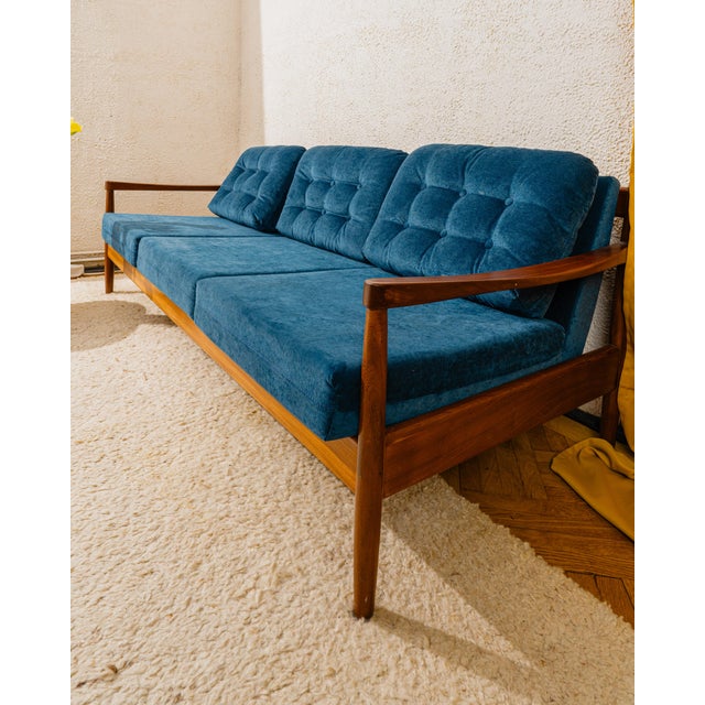 Danish Extendable Three-Seater Sofa in Teak, 1970s For Sale - Image 4 of 8