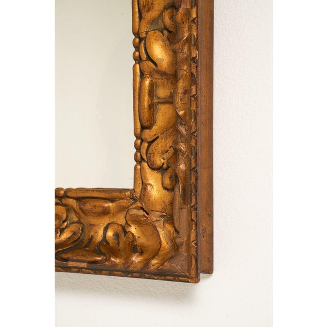Wood 19th Century France Gold Wood Mirror For Sale - Image 7 of 10