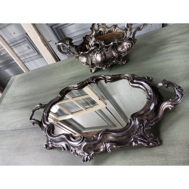 Louis XV Table Planter with Metal Mirror, 1890s For Sale - Image 6 of 13