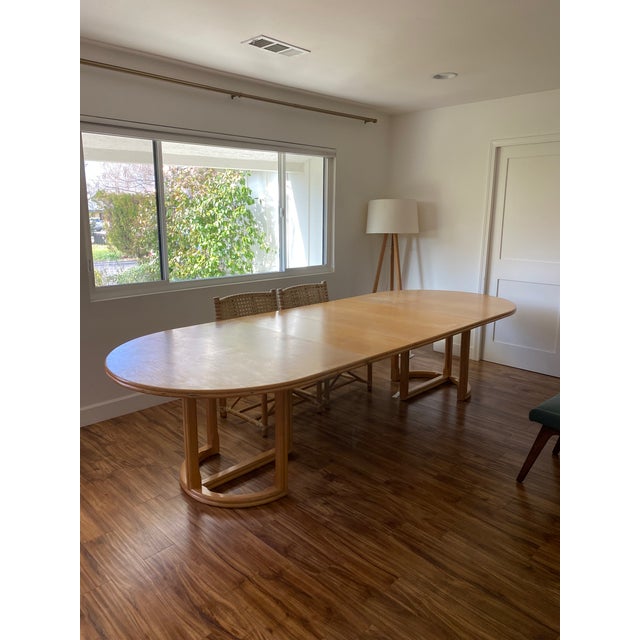 Blonde bamboo oval dining table by McGuire San Francisco. This piece is RARE and was beloved in an estate in Pismo Beach,...
