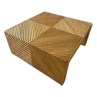 Vintage Sculptural Rattan Coffee Table For Sale