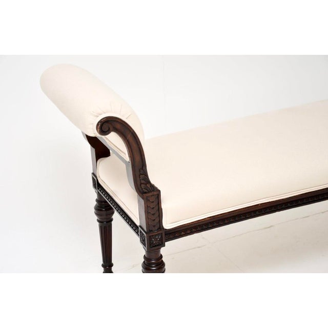 Brown Antique Victorian Carved Bench or Stool attributed to Waring and Gillows, 1880 For Sale - Image 8 of 12