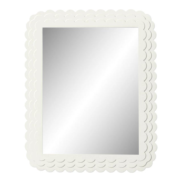 Fleur Home Carnival Krewe Rectangle Mirror in White Dove, 30x40 For Sale