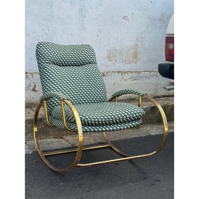 Guido Faleschini Vintage Italian Poltrona Rocking Chair by Guido Faleschini, 1970s For Sale - Image 4 of 6
