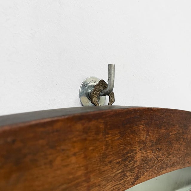 Italian Art Deco Oval Wall Mirror in Wood, 1940s For Sale - Image 4 of 18