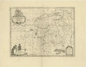 Antique Map of the Cambrai Region by Pitt, 1680
