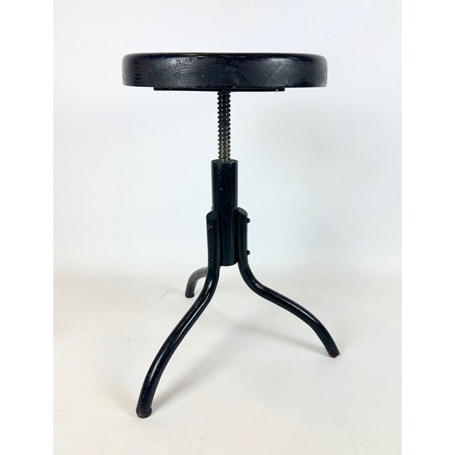 Vintage Industrial Swivel Stool, 1950s For Sale - Image 11 of 13