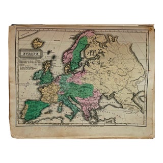 1831 Woodbridge Map of Europe For Sale