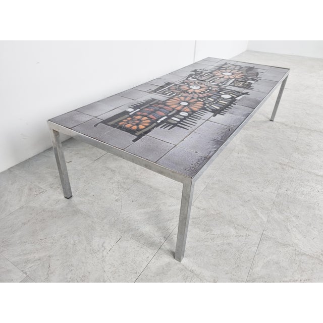 Vintage Ceramic Coffee Table by Perignem, 1960s For Sale - Image 9 of 10