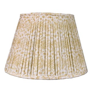 18" Spencer Rattan Gathered Fabric Lampshade For Sale