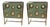 Green Bedside Tables with Spheric Murano Glass from Justfurnituress SRL, Set of 2 For Sale