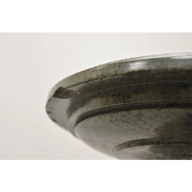 Green Antique Italian Classical Style Green Marble Spiral Carved Round Pedestal Plant Stand For Sale - Image 8 of 12