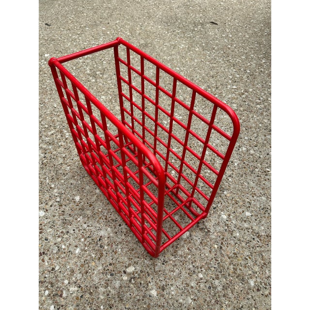 1982 Vintage Yaffa Red Plastic Grid Record Magazine Rack Holder ...