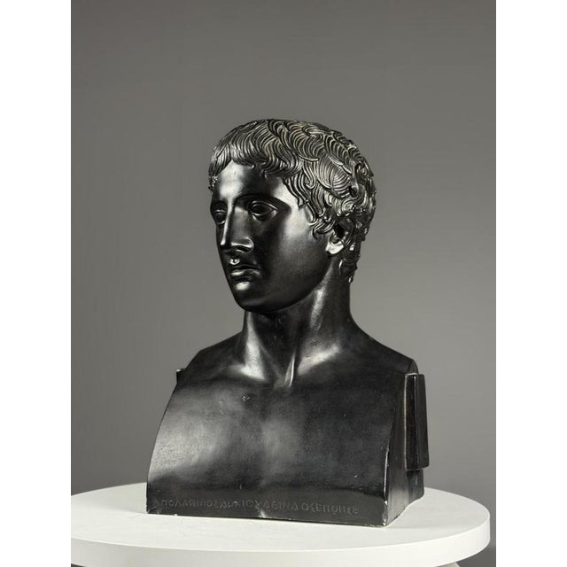Greek Style Bust of Doryphoros, Late 20th Century, Gypsum For Sale - Image 7 of 18