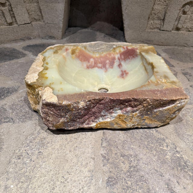 Hand Carved Natural Quartz Sculptural Stone Sink For Sale - Image 10 of 10
