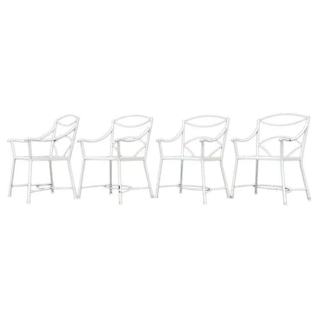 Set of 4 Regency Style Wrought Iron Armchairs For Sale - Image 13 of 13