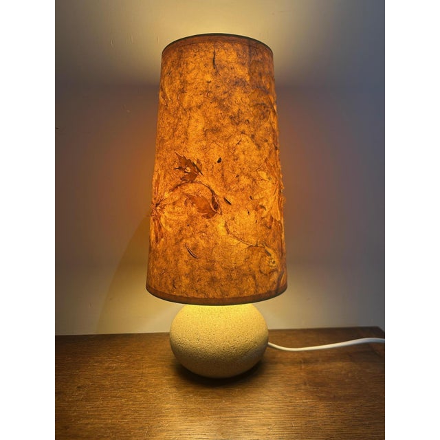 Stone Lamp with Lampshade in Dried Flowers, 1970s For Sale - Image 13 of 13
