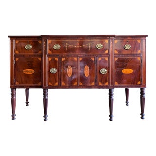 Antique Early 1800s Neoclassical American Mahogany Sideboard; Possibly New Jersey For Sale