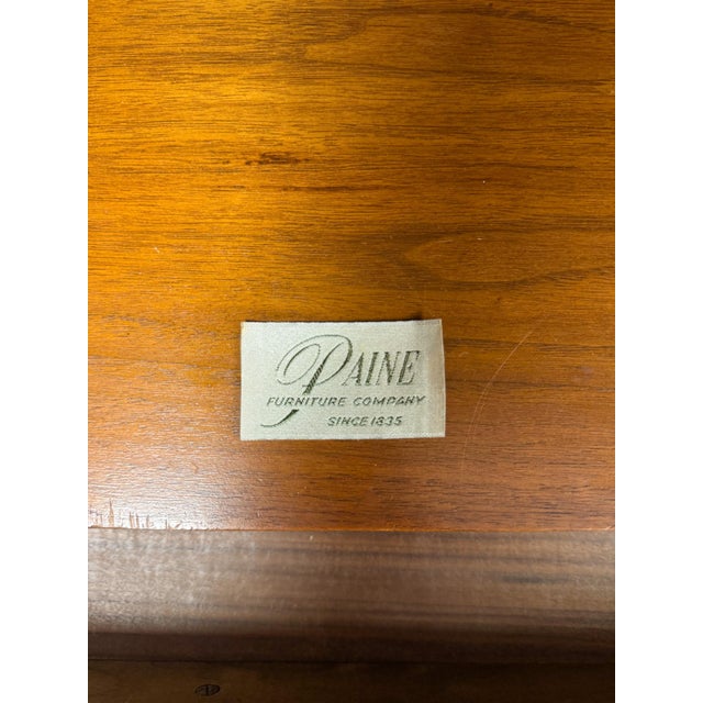 Vintage Hutch by Paine Furniture MCM China Cabinet, Parquet Doors, Glass Sliding For Sale - Image 18 of 18