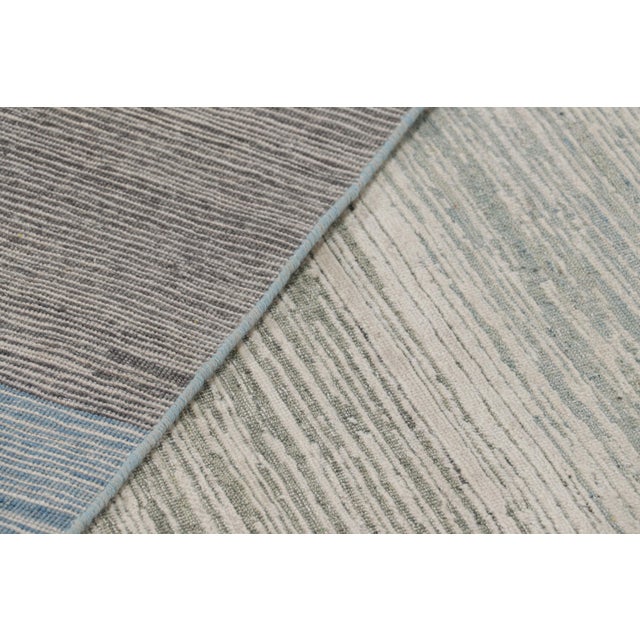 Textile Rug & Kilim’s Textural Rug in Beige and Gray With Stripes and Striae For Sale - Image 7 of 7