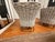 Authentic pair of Paola Lenti designer lounge chairs in a sophisticated gray woven rope finish with upholstered seat...