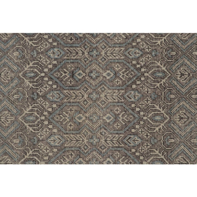 Rug & Kilim’s Distressed Tribal Style Rug in Gray With Geometric Pattern For Sale In New York - Image 6 of 7