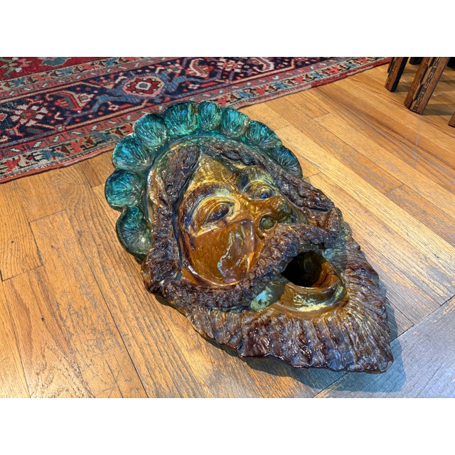 1950s Italian Glazed Terracotta Head Sculpture For Sale - Image 11 of 12