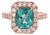 3.75 Carat Apatite Diamond 14 Karat Rose Gold Halo Engagement Ring, Size 7 For Sale