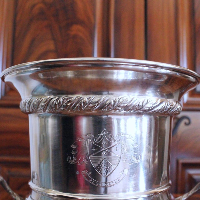 Pair English Silver Plate Campagna Urns- Champagne / Wine Coolers For Sale - Image 4 of 17