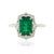 Luxury 2.44ct Emerald Diamond 18k Gold Ring Size 7 for Women by VRJewels For Sale - Image 4 of 15