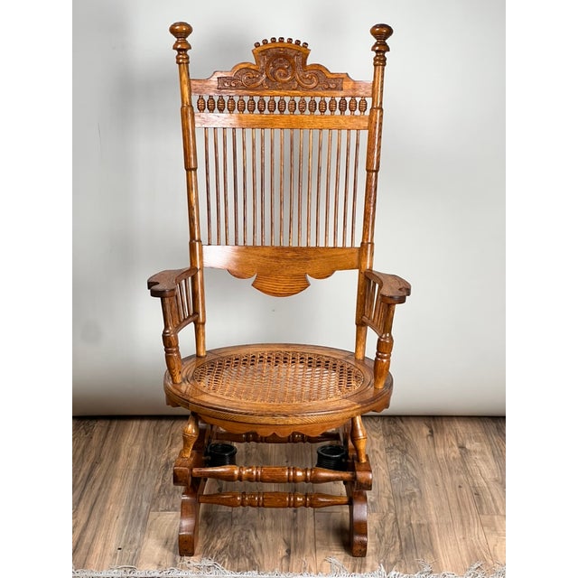 Antique Victorian Oak Platform Rocker C. Late 19th Century | Chairish