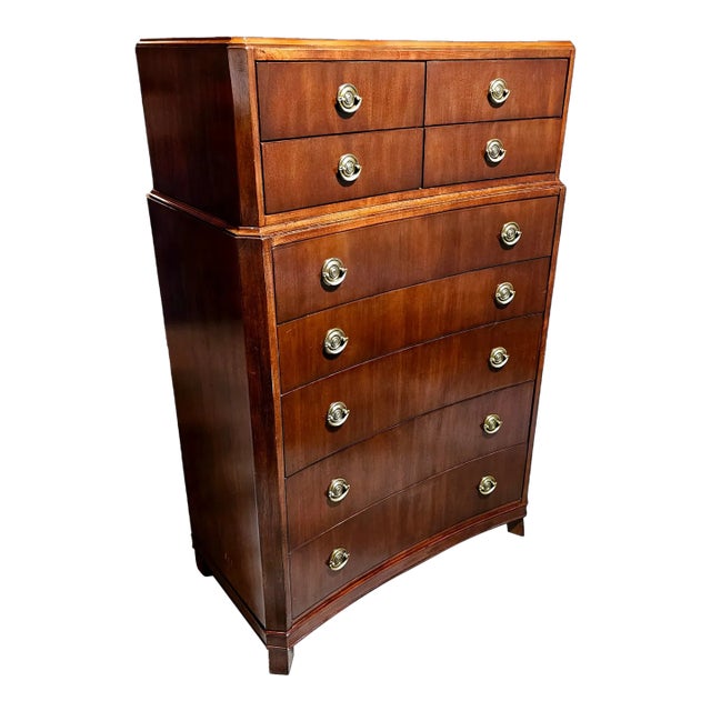 Ralph Lauren Concave-Front Tall Chest of Drawers For Sale