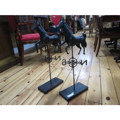 1990s 1990s Pair Horse Weathervanes on Stand For Sale - Image 5 of 8
